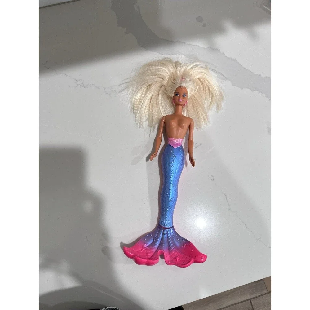 Vintage 1996 Barbie Bubbling Mermaid Doll Blonde Blue Tail Mattel 16131 Y2K